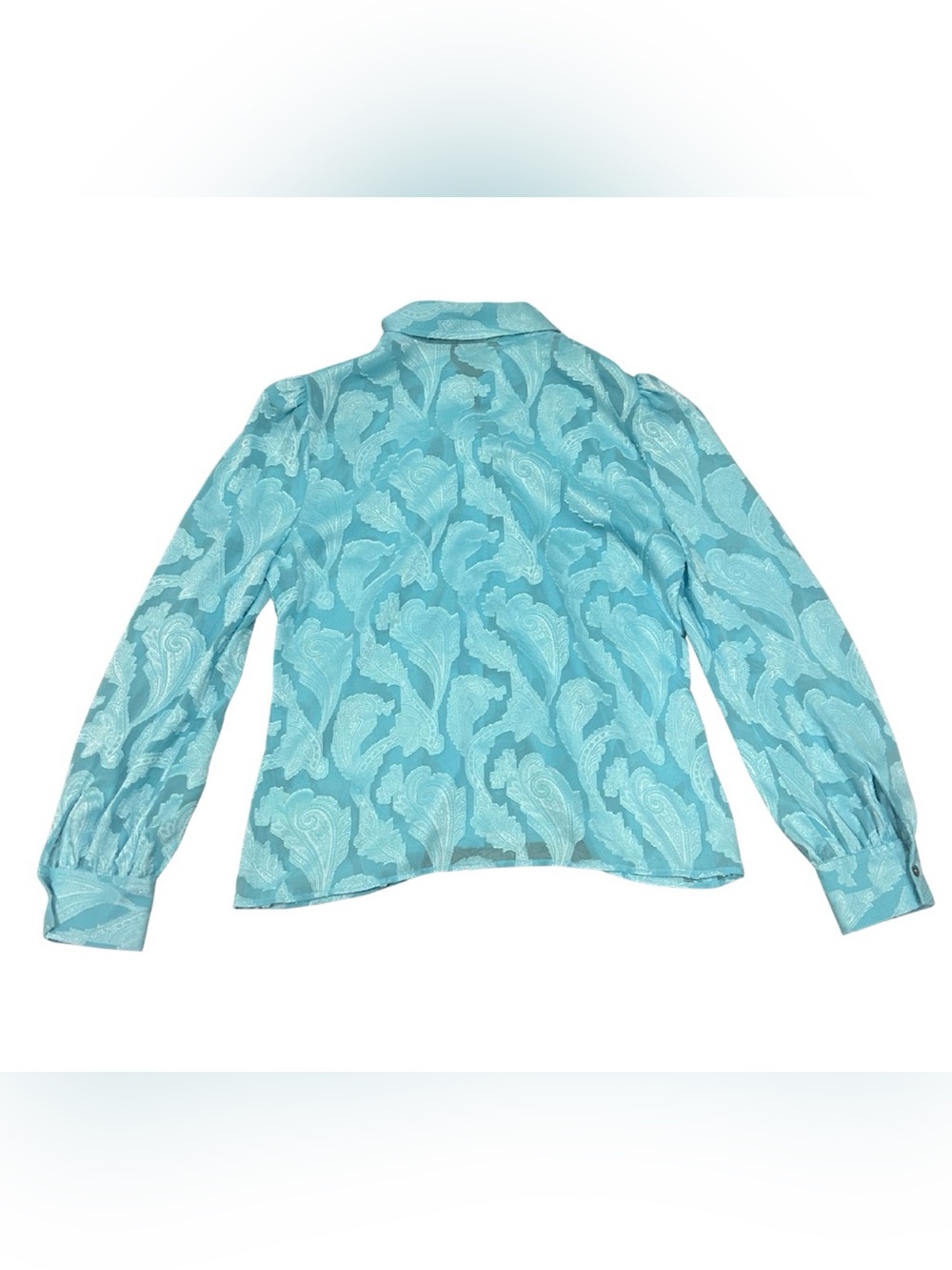 L’AGENCE Jenica Paisley Blouse | Aqua | Size S - Picture 5 of 7